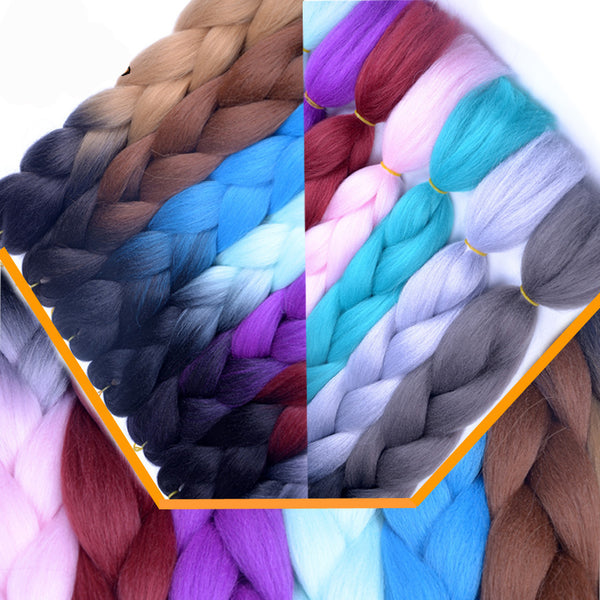 Colorful Synthetic hair Braids | Ombre Braiding