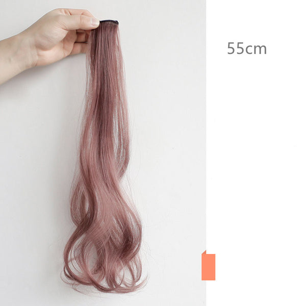 Color Wigs Female Long Hair Highlighting Gradient Invisible Curly Hair