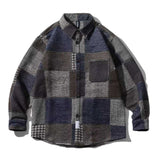 Men's Loose Versatile Contrast Color Coat Plaid Shirt