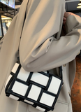 Black And White Contrasting Canvas Bag