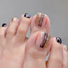 Women's Fashion Black Line Gold | Manicure Nails