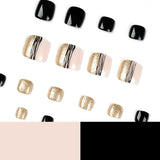 Women's Fashion Black Line Gold | Manicure Nails