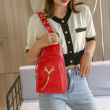 Deer Tassel Design Crossbody Bag Fashion Letter Embroidery Chest Bags For Women